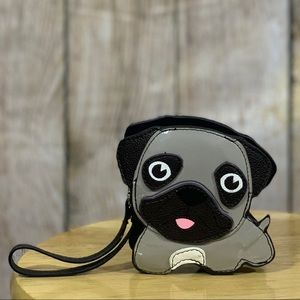 Pug Coin Purse Wristlet Wallet Carrier with Strap